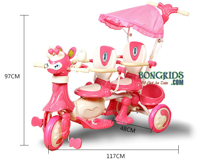 Xe ba bánh cho bé đôi 9027 xanh