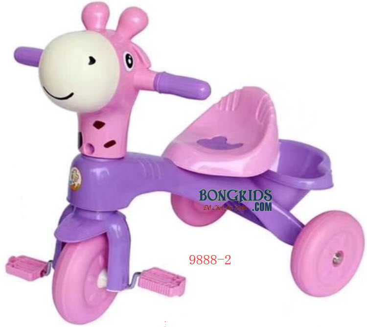 Xe 3 bánh cho bé con hươu 9888-2 màu tím hồng