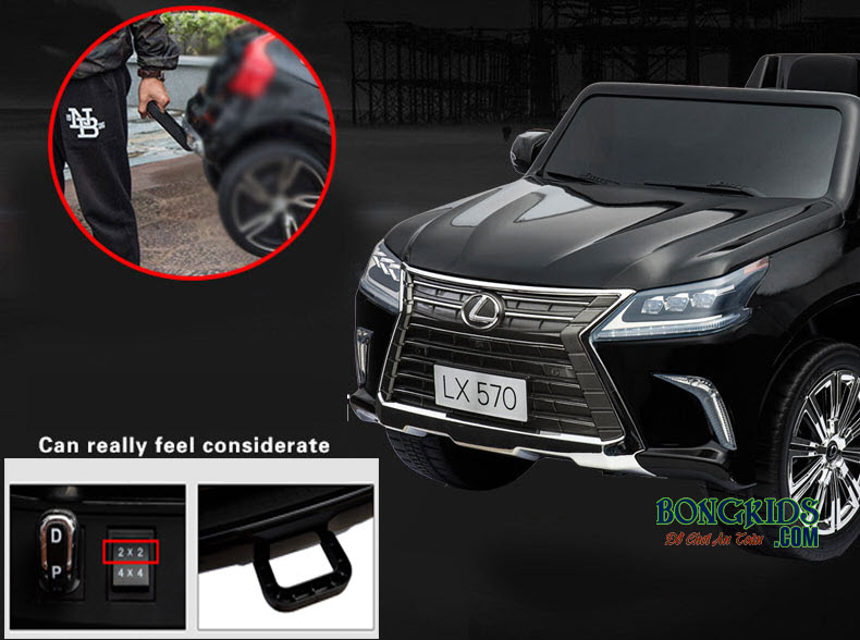 Xe ô tô điện trẻ em Lx-570 có tay kéo phía gầm xe tiện lợi khi di chuyển