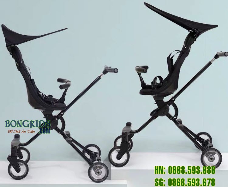 Xe đẩy thông minh 4 bánh gấp gọn LJ-T01 chính hãng Kiwicool xoay chiều