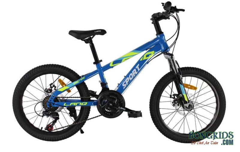 Xe đạp trẻ em dáng thể thao LanQ Sport VA220 xanh có đề