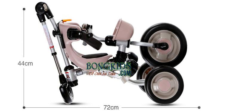 Kích thước Xe Đạp 3 Bánh Trẻ Em Cao Cấp 006 Có Cần Đẩy - Có Thể Gập Gọn