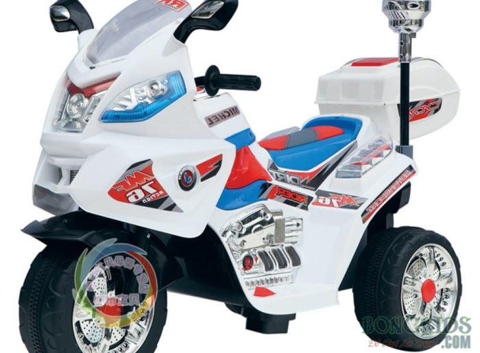 Xe máy điện trẻ em cảnh sát JT015 màu trắng