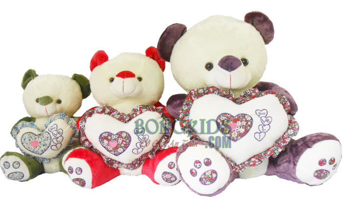 Các loại gấu ôm tim hoa - bongkids.com