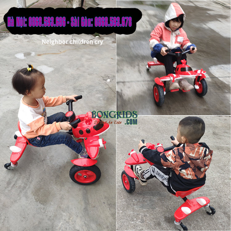 Xe đạp drift đầu máy bay cho trẻ em bé nào cũng thích