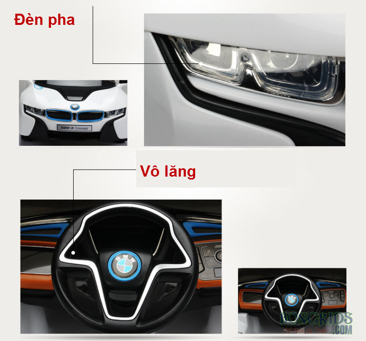 Xe Ô Tô Điện Trẻ Em I8 (2028) - Ghế Da Cao Cấp Xe Ô Tô Điện Trẻ Em I8 (2028) - Ghế Da Cao Cấp 5