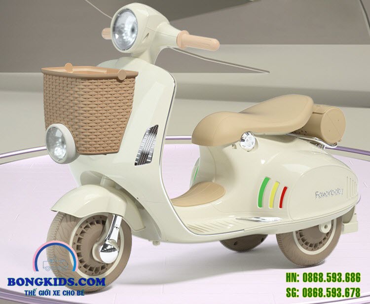 Xe máy điện trẻ em Vespa có giỏ W03 1