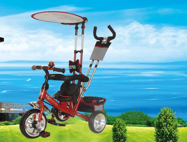 Xe ba bánh trẻ em B33 có mái che - cần đẩy