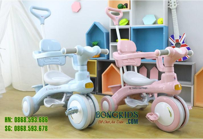 Xe đạp 3 bánh 688 có cần đẩy - khung an toàn