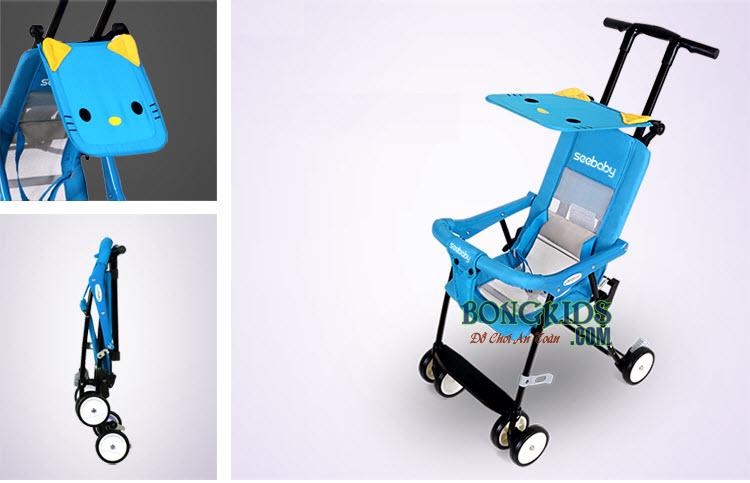 Xe đẩy ngồi cho bé từ 6 tháng Seebaby QQ1-2 siêu nhẹ, nhiều lưới thoáng