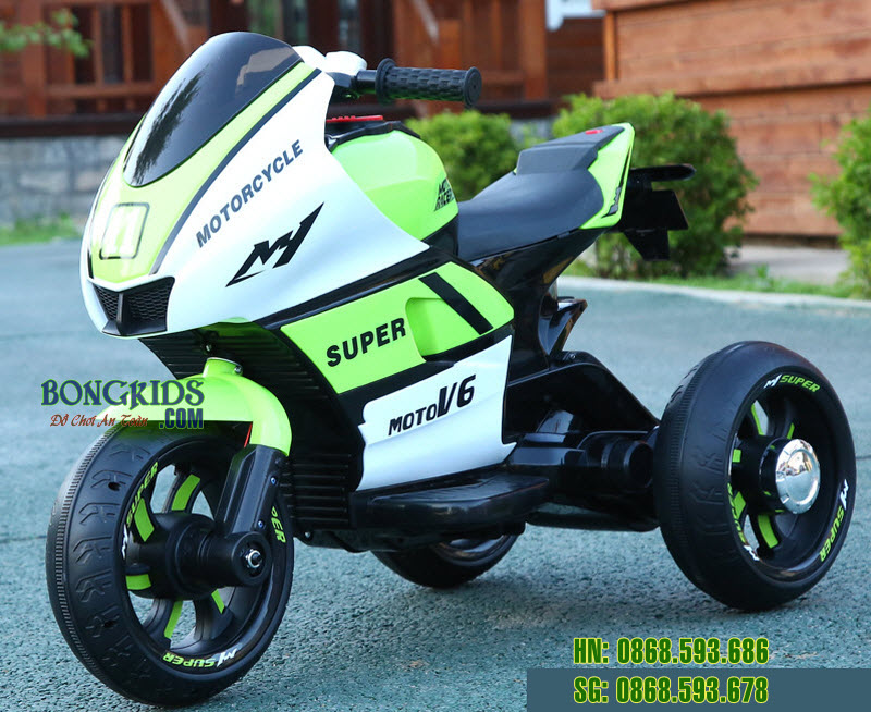 Xe mấy điện  cho bé 5188A màu xanh lá