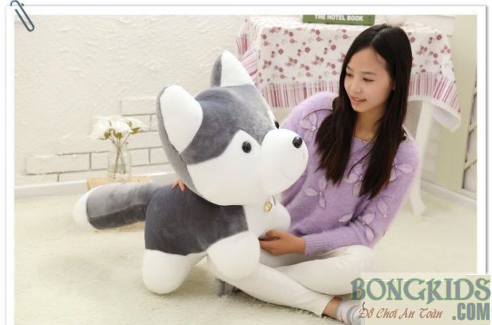 Chó bông đeo chuông cổ