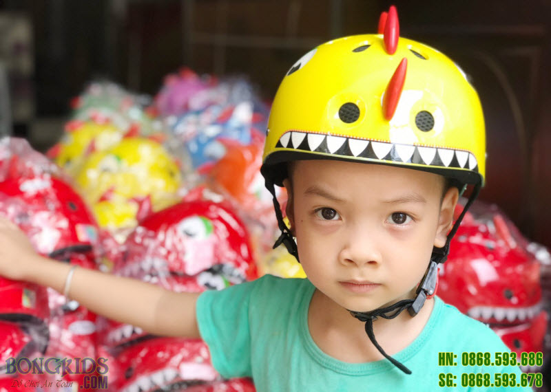 Mũ bảo hiểm khủng long cho bé