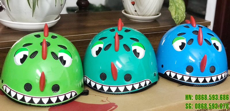 Mũ bảo hiểm khùng long cho bé có nhiều màu