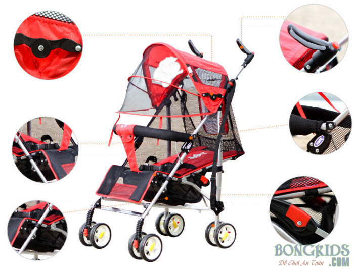 Kích thước xe đẩy cho bé Hopbaby HP - 308