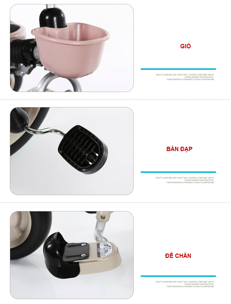  Xe Đạp 3 Bánh Trẻ Em Cao Cấp 006 Có Cần Đẩy - Có Thể Gập Gọn 1