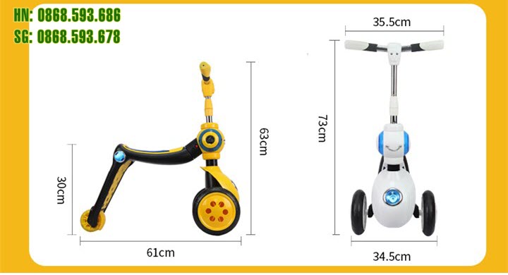 Xe chòi chân kiêm Scooter 2 in 1 cho bé B1288A