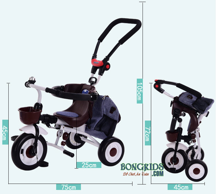 Kích thước xe đạp 3 bánh 007