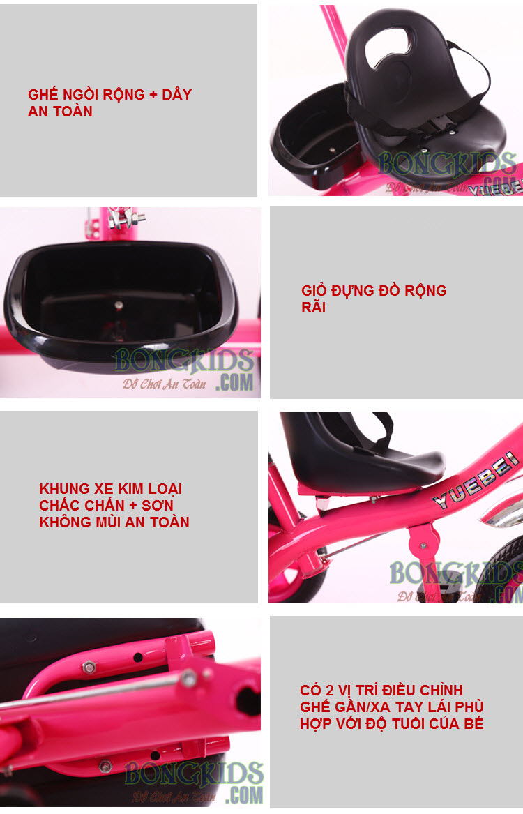 xe đạp 3 bánh trẻ em có cần TC-506