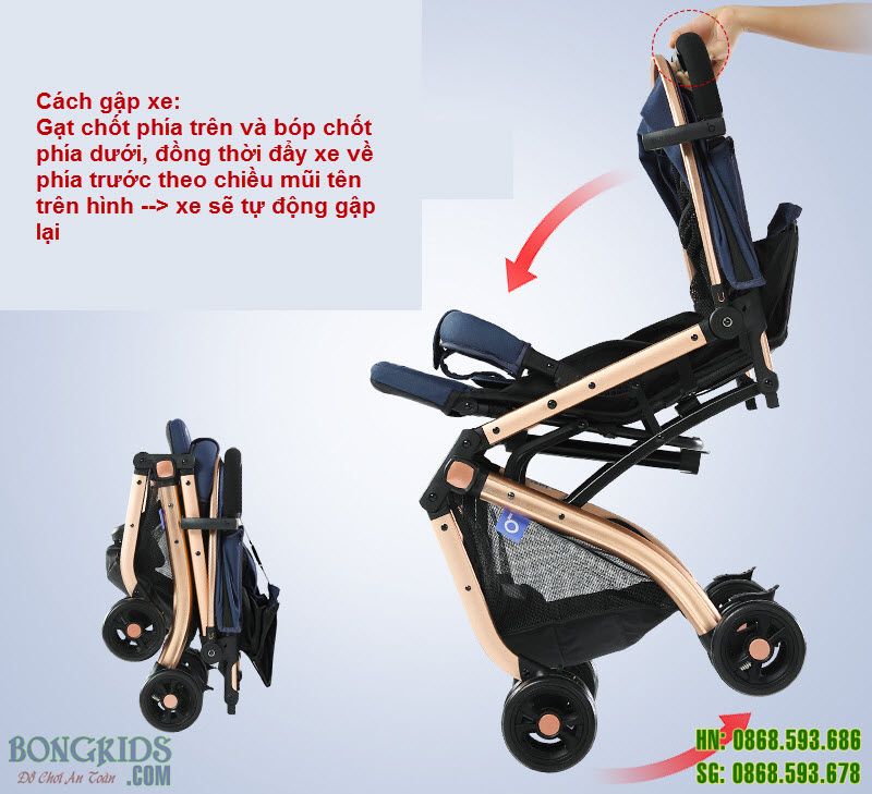 Cách gấp xe đẩy cho bé QZ1