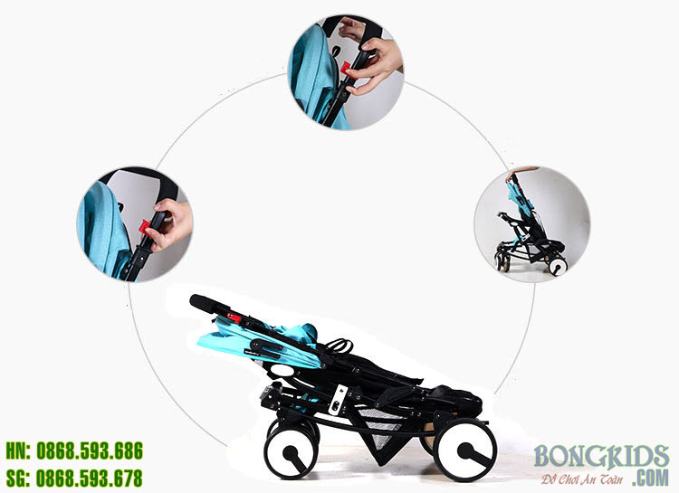 Xe đẩy em bé có bập bênh Seebaby Q4