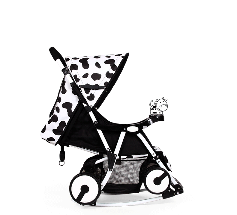 Xe đẩy em bé có bập bênh Seebaby Q4 trắng