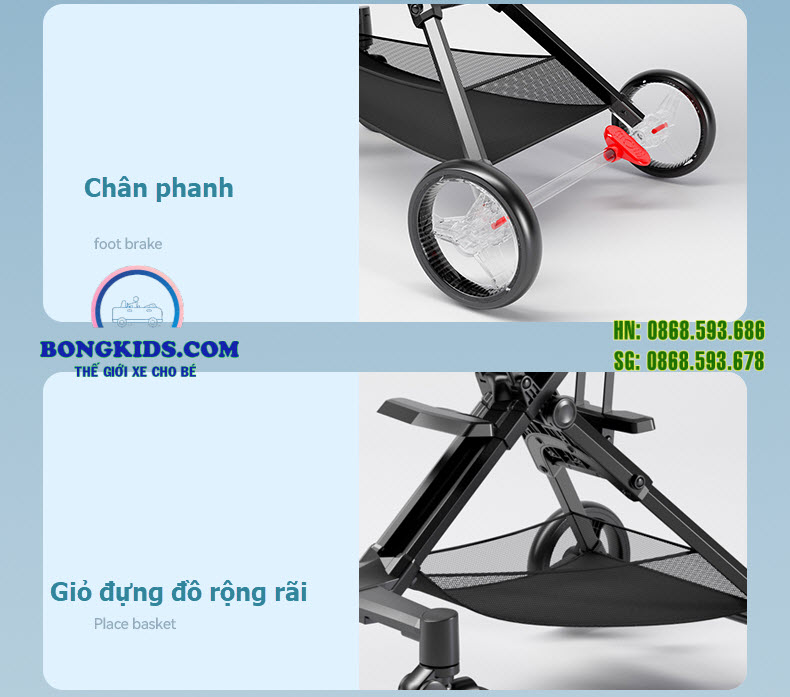 Xe đẩy gập gọn cao cấp X6-3