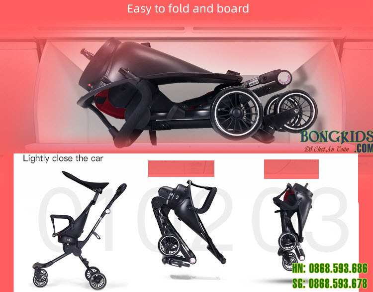 Xe đẩy thông minh 4 bánh V5B gập gọn