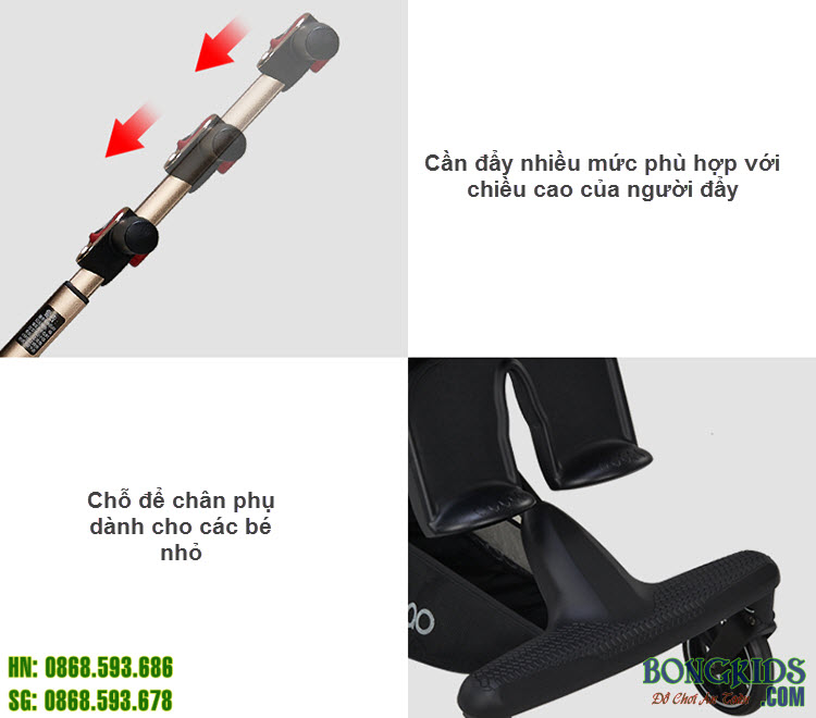 Xe đẩy thông minh cao cấp, gập gọn Baobaohao V9