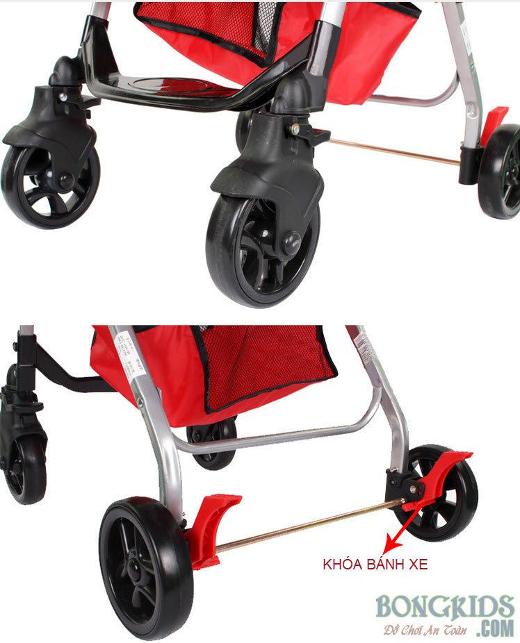 Xe đẩy trẻ em 7090W màu đỏ