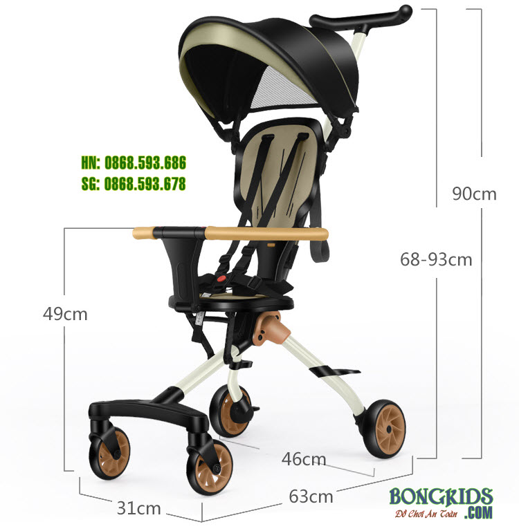 Kích thước Xe đẩy thông minh cho bé ST001