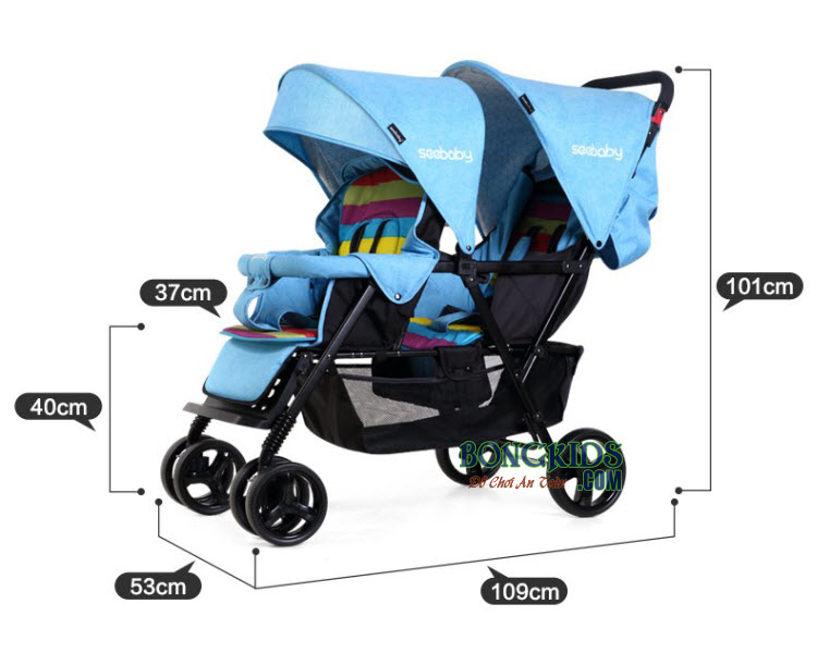 Xe đẩy đôi Seababy T33 (trước sau) - Kích thước