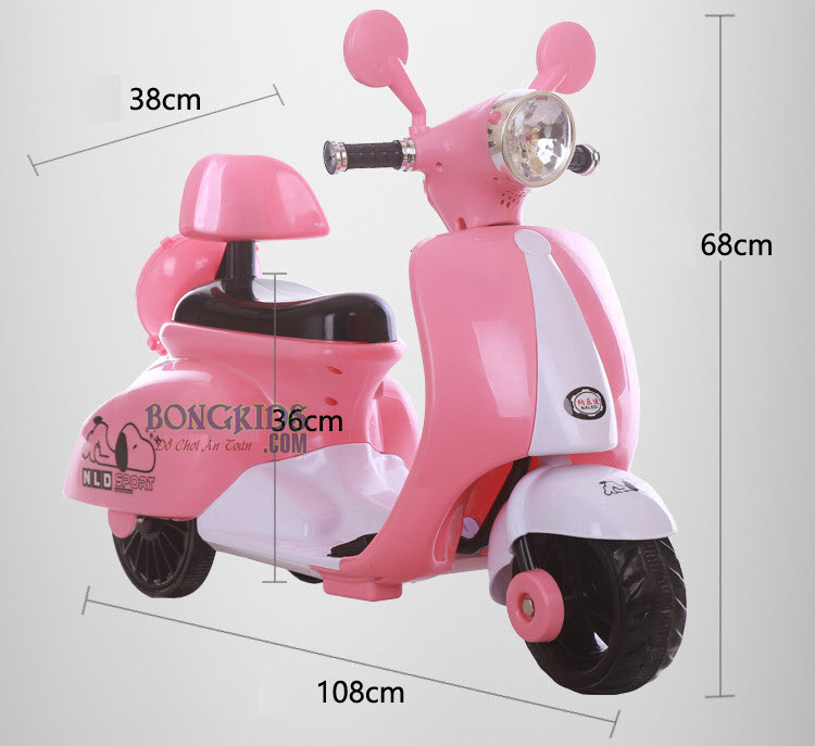 Kích thước xe máy điện trẻ em NLD-3279