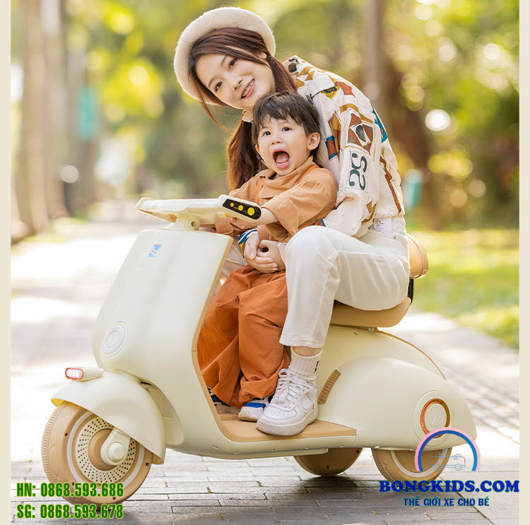 Xe máy điện trẻ em Vespa cho bé gái BDQ915