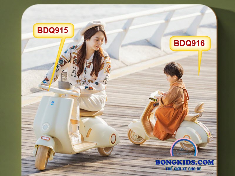 xe máy điện trẻ em Vespa BDQ915 và BDQ916