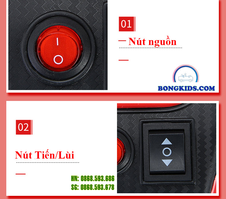 Chi tiết Xe máy điện trẻ em 606 - 616 cho bé
