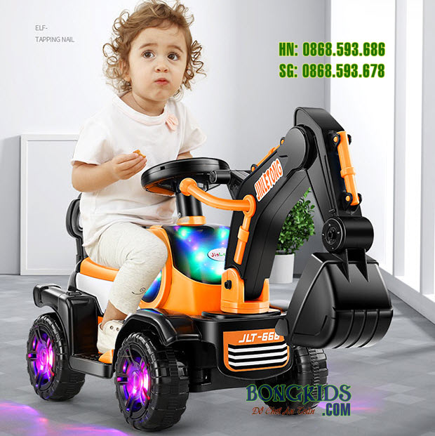 Xe cần cẩu điện trẻ em JLT166 - có đèn LED màu cam