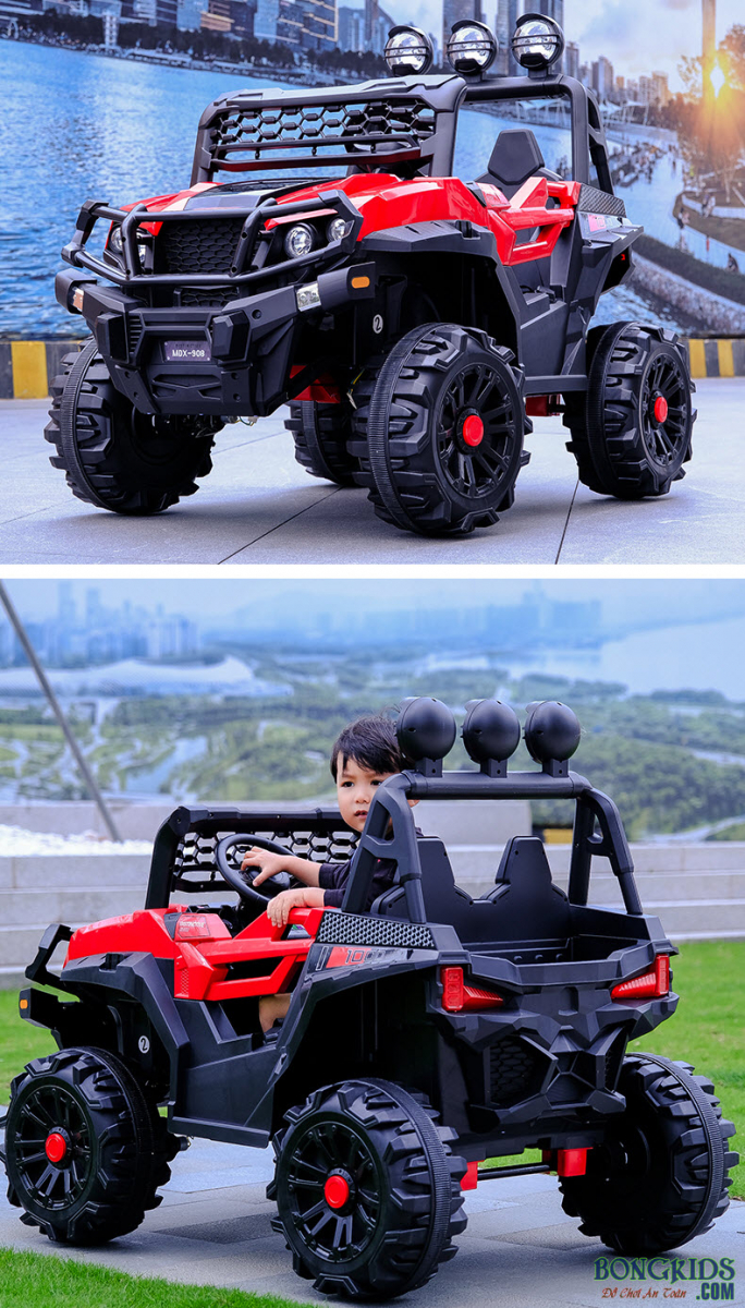 Xe ô tô điện trẻ em địa hình 2 chỗ MDX908 màu đỏ