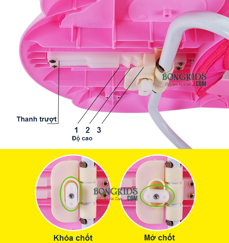 Xe tròn tập đi cho bé 349 -3 nấc