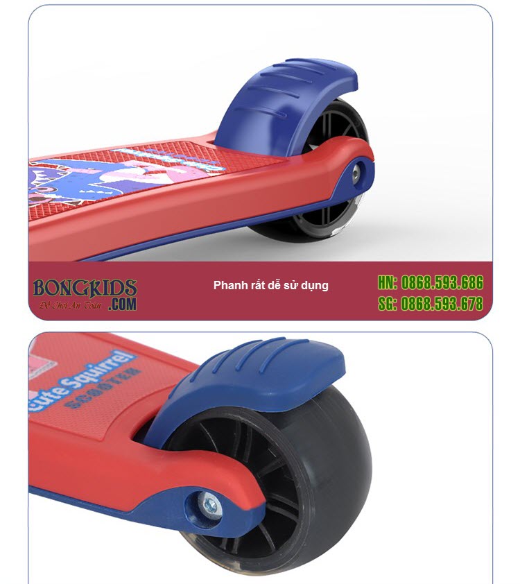 Xe đa năng chòi chân - trượt scooter cho bé 802S